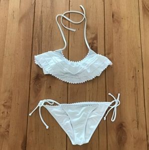 Victoria Secret Flowy Bandeau Embroiderd Ball Top